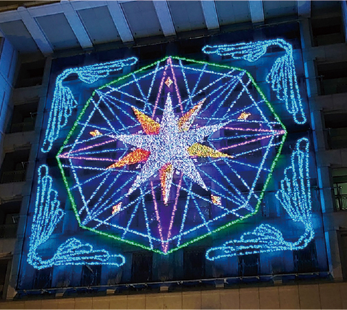 大阪市役所正面イルミネーションファサード 画像